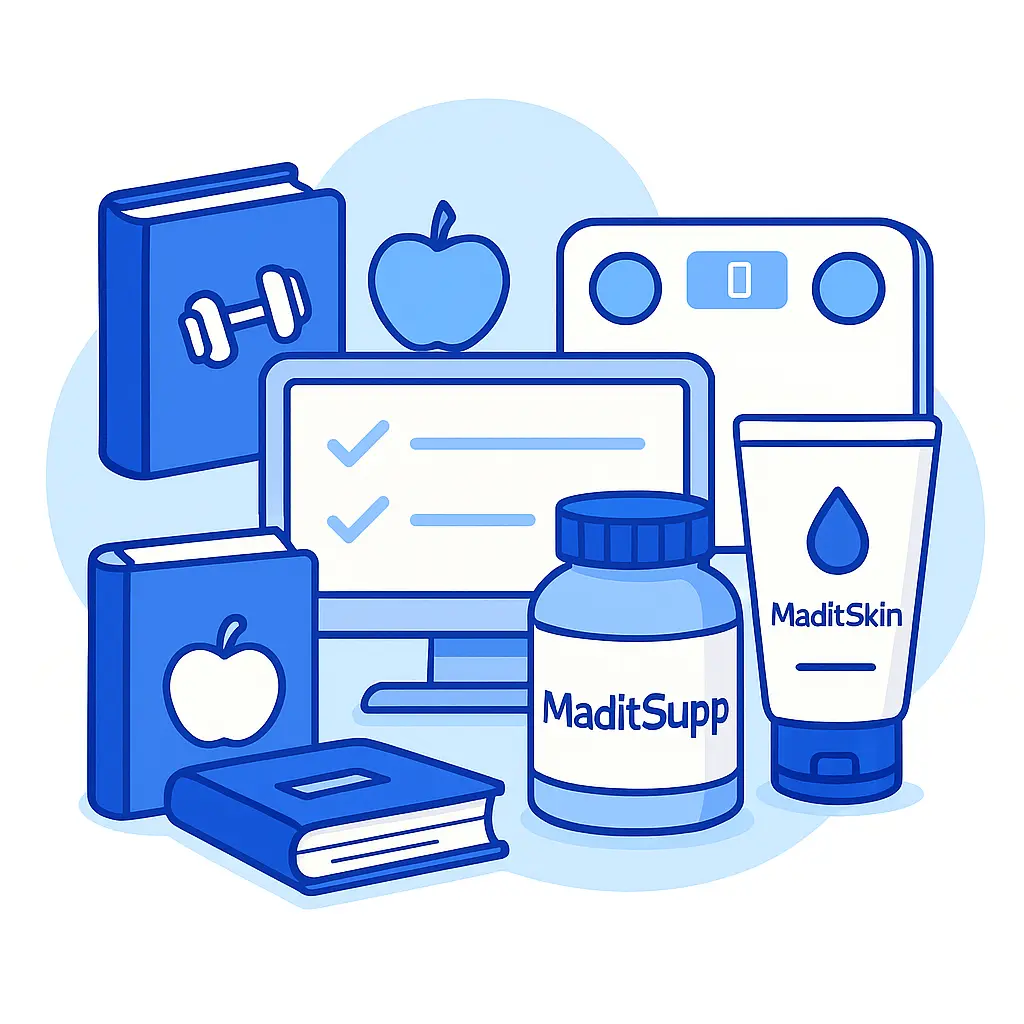 book , skicare , supplements , courses